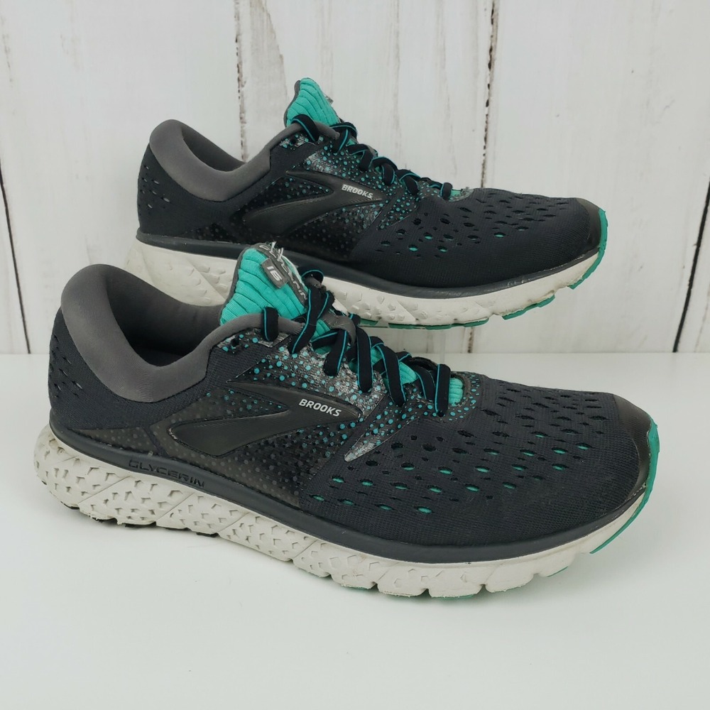 Brooks Glycerin 16 1202781B081 Running Shoes - Women's Size 9.5B, Black & Teal